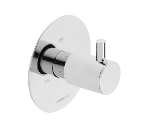 Built-in 3 way ceramic diverter with round plate